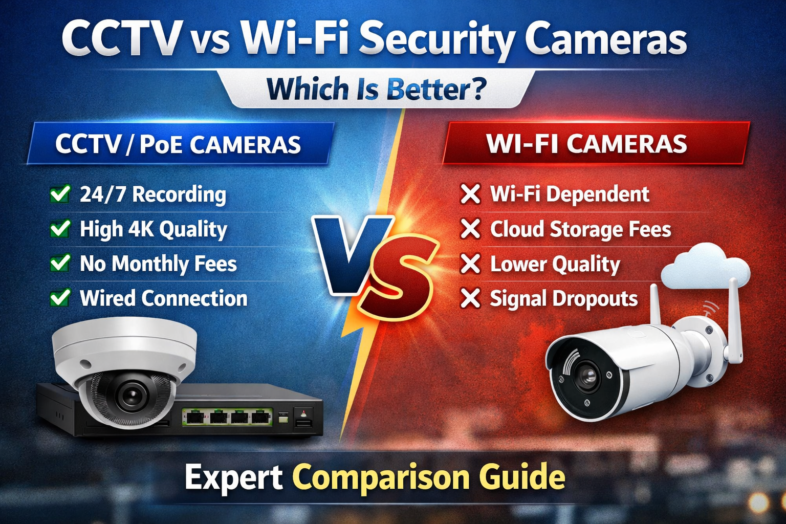 CCTV vs Wi-Fi Security Cameras | Expert Comparison Guide - CCTV Security  Pros