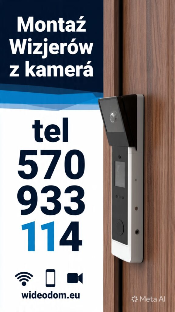 Montaż Wizjerów z kamerą tel 570 933 114 wideodom.eu - Usługi Elektryka do Sprzętów typu AI Dom - Montaż Kamer Wifi i Wideodomofonów oraz systemów monitoringu, alarmów i kamer wewnętrznych Warszawa i okolice.