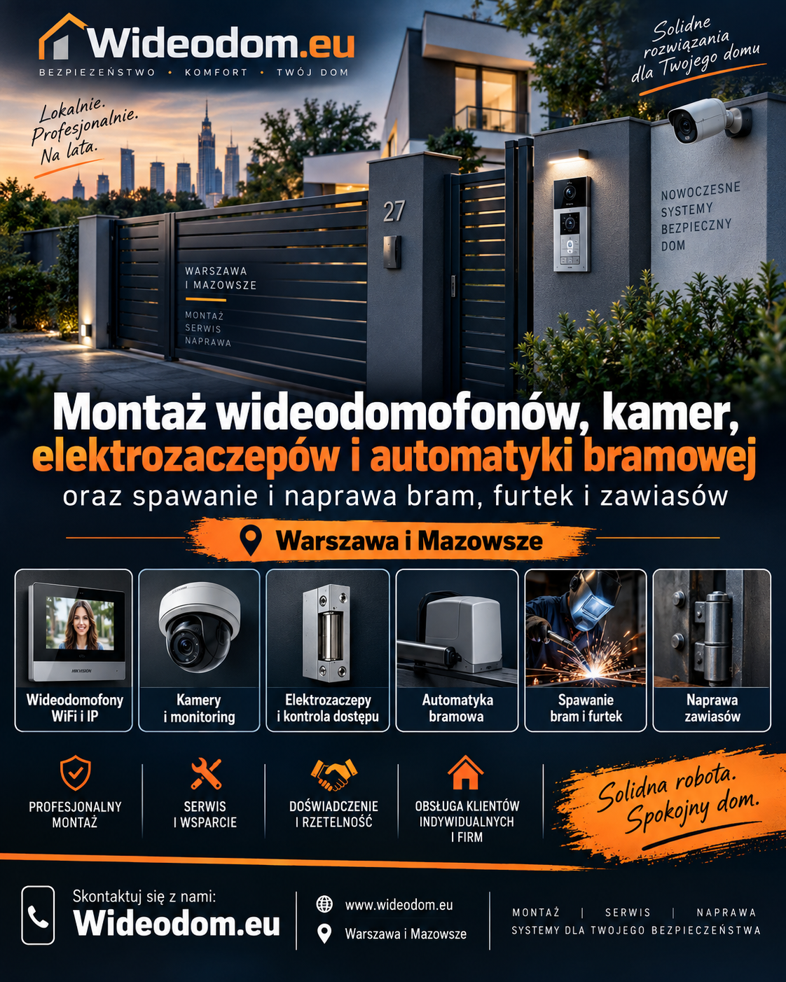 Wideodomofon, brama i furtka Warszawa – montaż, spawanie, automatyka i kompleksowy serwis wejścia - Zamów Mobilny Serwis Warszawa